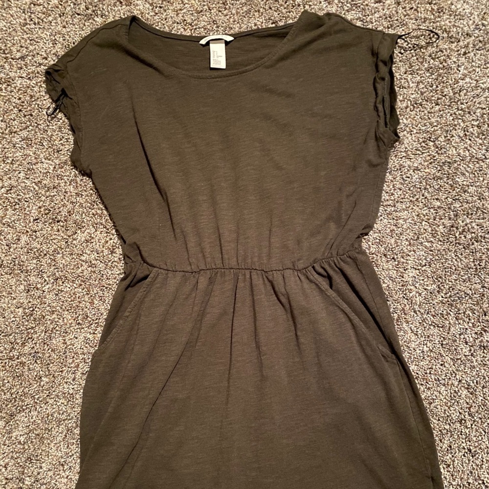 Army green mini casual dress
